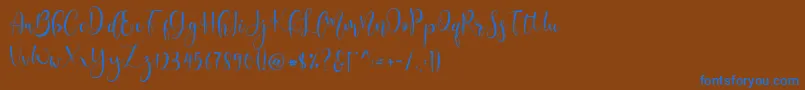 Lerina Script Font – Blue Fonts on Brown Background