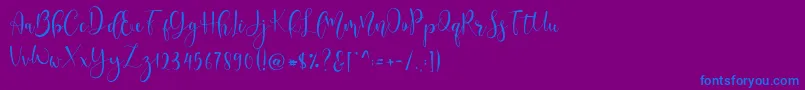Lerina Script Font – Blue Fonts on Purple Background