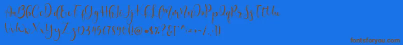 Lerina Script Font – Brown Fonts on Blue Background