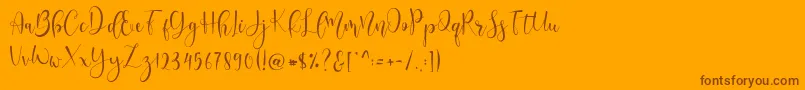 Lisätietoja Lerina Script-fontista Lerina Script-fontti – ruskeat fontit oranssilla taustalla