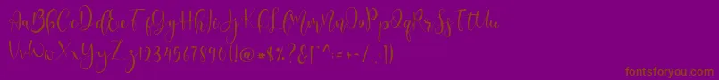 Lerina Script Font – Brown Fonts on Purple Background