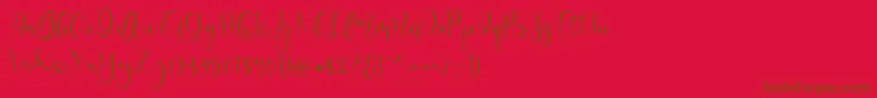 Lerina Script Font – Brown Fonts on Red Background