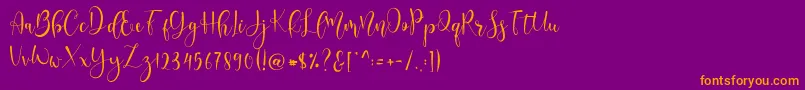 Lerina Script Font – Orange Fonts on Purple Background