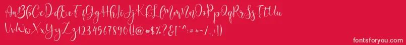 Czcionka Lerina Script – różowe czcionki na czerwonym tle