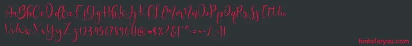 Lerina Script-Schriftart – Rote Schriften auf schwarzem Hintergrund