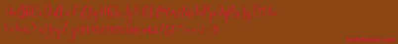 Lerina Script Font – Red Fonts on Brown Background