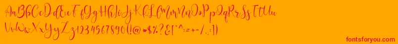 Lerina Script Font – Red Fonts on Orange Background