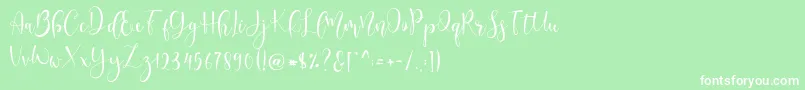 フォントLerina Script – 緑の背景に白い文字