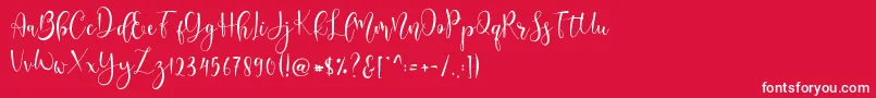 フォントLerina Script – 赤い背景に白い文字