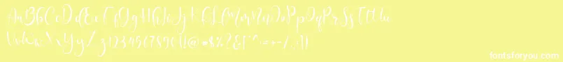 フォントLerina Script – 黄色い背景に白い文字
