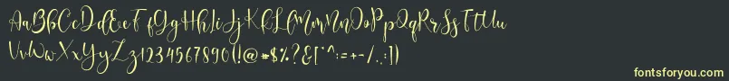 Lerina Script-fontti – keltaiset fontit mustalla taustalla