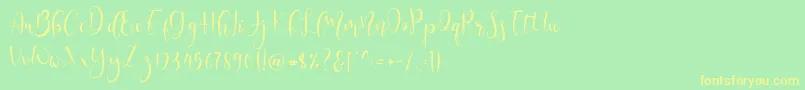 Lerina Script Font – Yellow Fonts on Green Background
