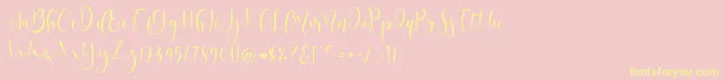 Lerina Script Font – Yellow Fonts on Pink Background