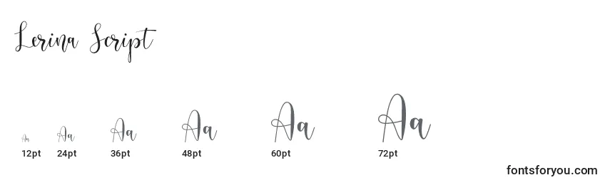Lerina Script Font Sizes