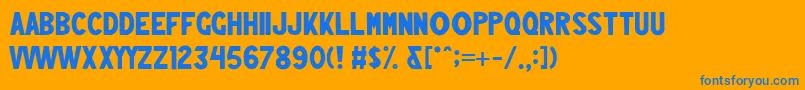 Lesjam Demo Font – Blue Fonts on Orange Background