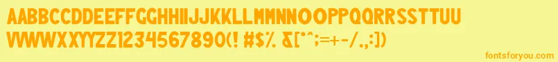 fuente Lesjam Demo – Fuentes Naranjas Sobre Fondo Amarillo