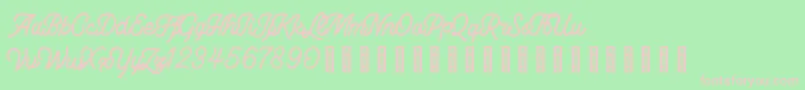 Lesley Font – Pink Fonts on Green Background