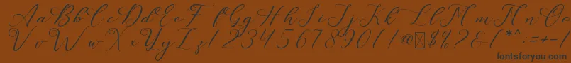 LeslieDawn Font – Black Fonts on Brown Background