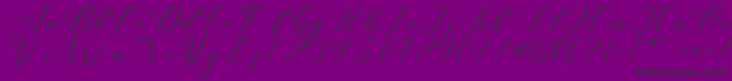 LeslieDawn-Schriftart – Schwarze Schriften auf violettem Hintergrund