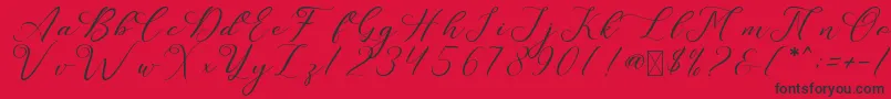 LeslieDawn Font – Black Fonts on Red Background