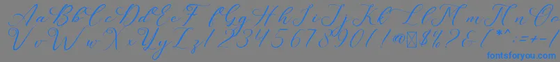Więcej informacji o czcionce LeslieDawn Czcionka LeslieDawn – niebieskie czcionki na szarym tle