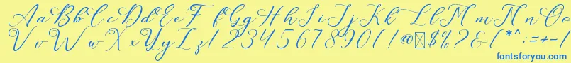 fuente LeslieDawn – Fuentes Azules Sobre Fondo Amarillo