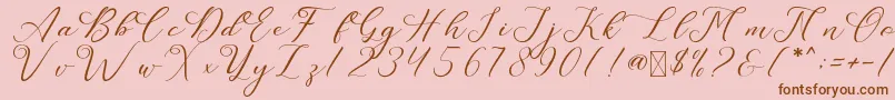 LeslieDawn Font – Brown Fonts on Pink Background
