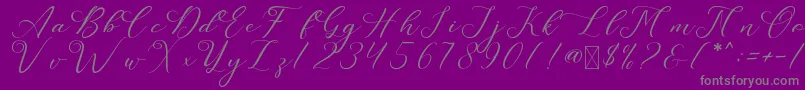 Fonte LeslieDawn – fontes cinzas em um fundo violeta