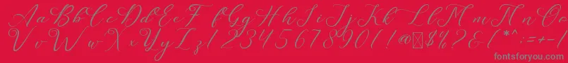 LeslieDawn Font – Gray Fonts on Red Background