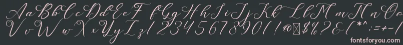LeslieDawn-Schriftart – Rosa Schriften auf schwarzem Hintergrund