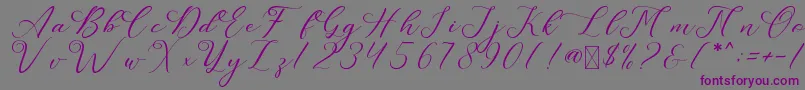 LeslieDawn Font – Purple Fonts on Gray Background