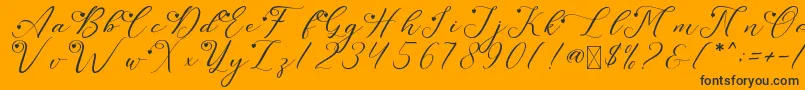LeslieDawnLove Font – Black Fonts on Orange Background