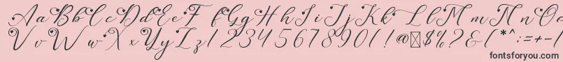 Шрифт LeslieDawnLove – чёрные шрифты на розовом фоне