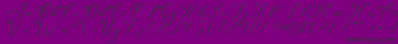LeslieDawnLove Font – Black Fonts on Purple Background