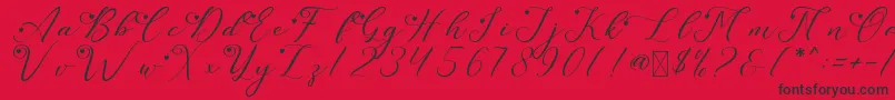 LeslieDawnLove Font – Black Fonts on Red Background