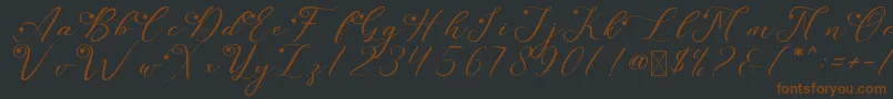 LeslieDawnLove-fontti – ruskeat fontit mustalla taustalla