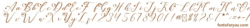 LeslieDawnLove-Schriftart – Braune Schriften auf weißem Hintergrund