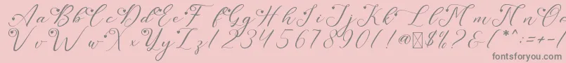 LeslieDawnLove-Schriftart – Graue Schriften auf rosa Hintergrund