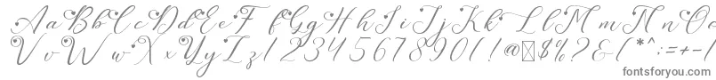LeslieDawnLove-fontti – harmaat kirjasimet valkoisella taustalla