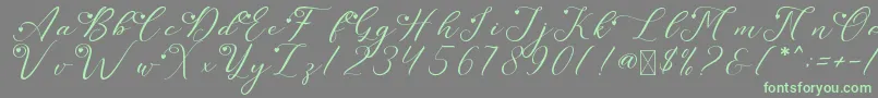 LeslieDawnLove-fontti – vihreät fontit harmaalla taustalla