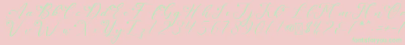 LeslieDawnLove Font – Green Fonts on Pink Background
