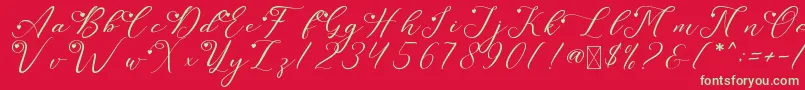 LeslieDawnLove Font – Green Fonts on Red Background