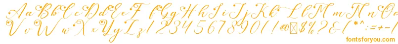 Шрифт LeslieDawnLove – оранжевые шрифты на белом фоне