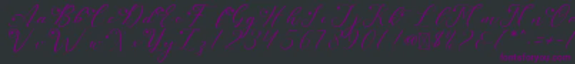 LeslieDawnLove Font – Purple Fonts on Black Background