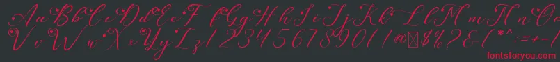 LeslieDawnLove Font – Red Fonts on Black Background