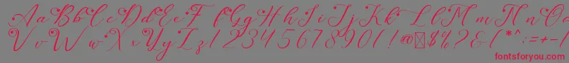 LeslieDawnLove Font – Red Fonts on Gray Background