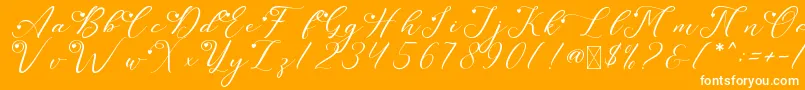 LeslieDawnLove Font – White Fonts on Orange Background