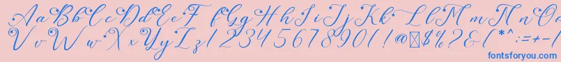 LeslieDawnStar Font – Blue Fonts on Pink Background