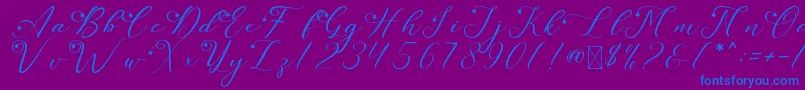 LeslieDawnStar Font – Blue Fonts on Purple Background