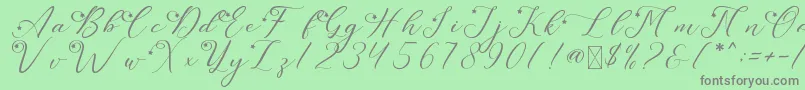 LeslieDawnStar Font – Gray Fonts on Green Background